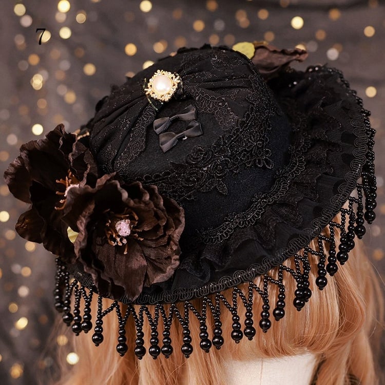 トリムゴシック11花柄レースハットビーズエレガントオプションデザインチャーム