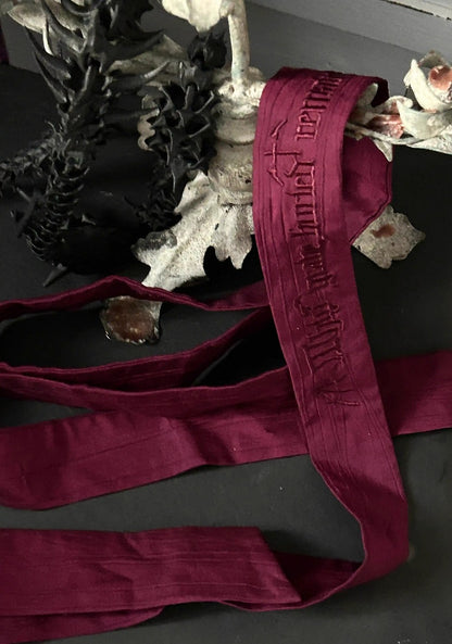 Weiß/Lila/Rosa Gothic Lolita Stickerei Taillengürtel