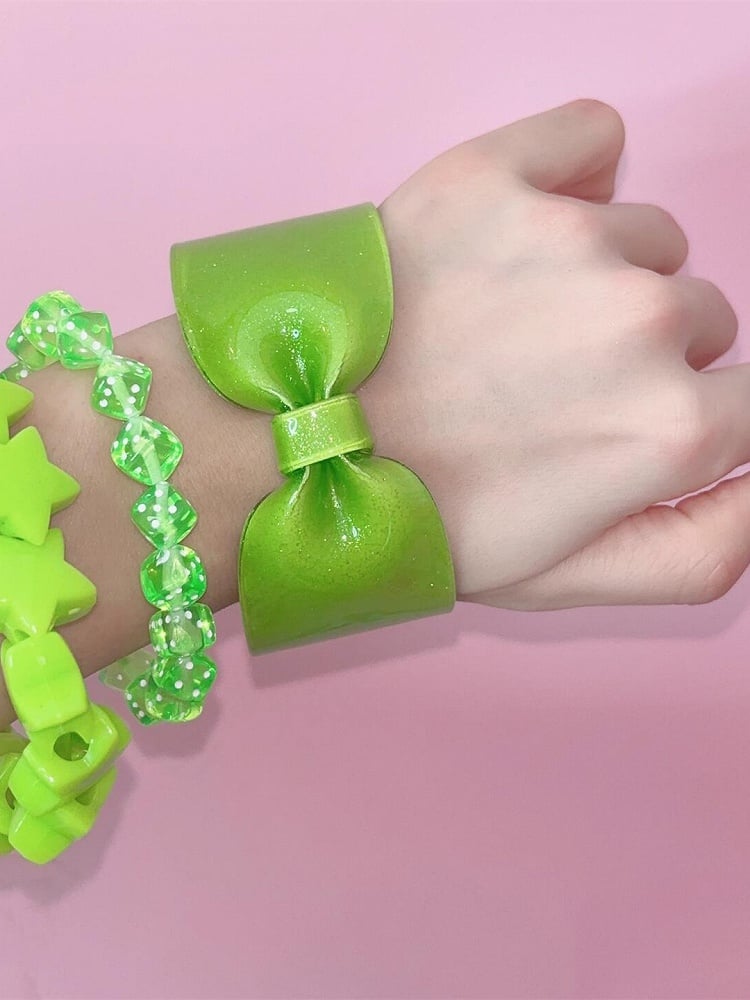 Y2K Bowknot Red Red/White/Green/Rose Cuff
