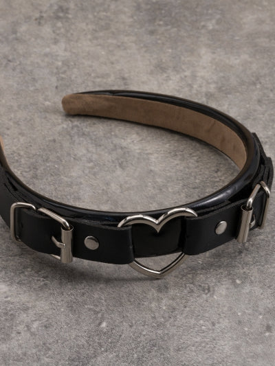 Buckle Black Decorated Heart Design KC Gothic