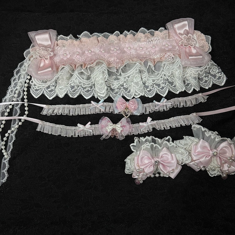 Four Accessory - Collection Styles with Hime White Lolita Lace Pink