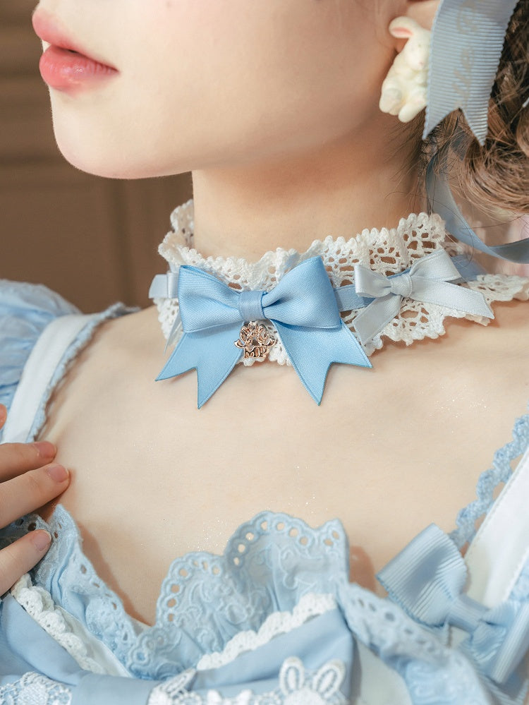 Rosa Choker Braun Blau /