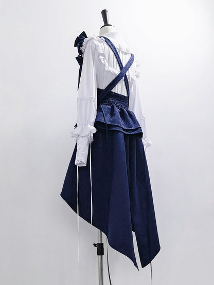 Train Bowknot Peplum Blue Tail Bunny Straps Corset with Royal Swallow Theater