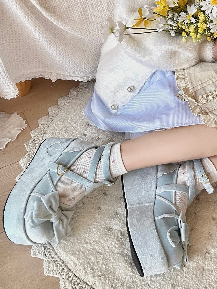 Sweet for Janes Decor Mary Lolita mit Schleife, blaues Plateau