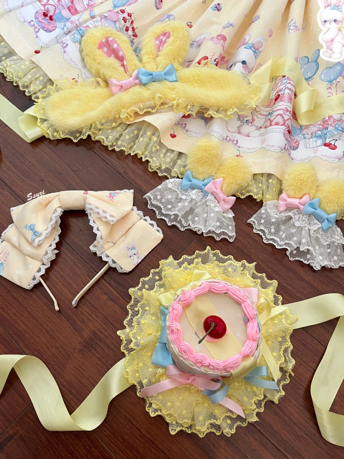 Yellow Mini / Lolita Cake Pink Hat Sweet