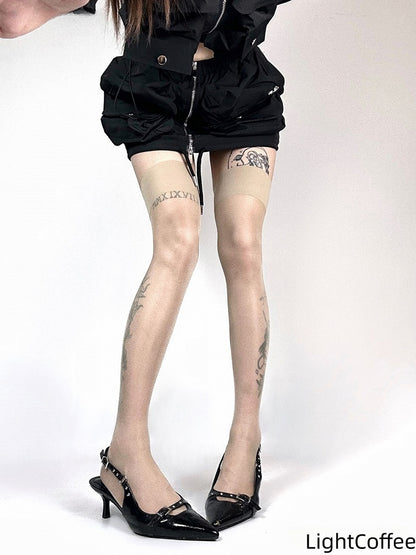 Knee Over Sheer 5 Color Solid Cuff Wide Colors Stockings