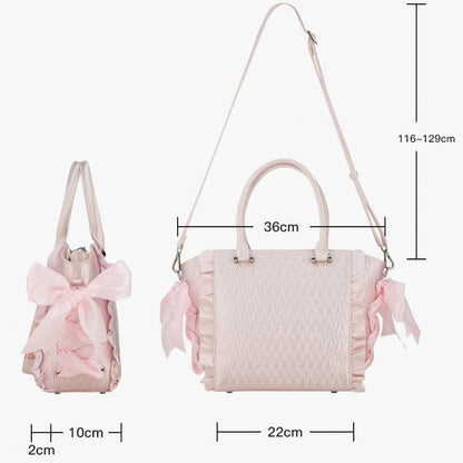 Details Bag Handbag/Crossbody Bowknot Ita Ruffled Blue Trim