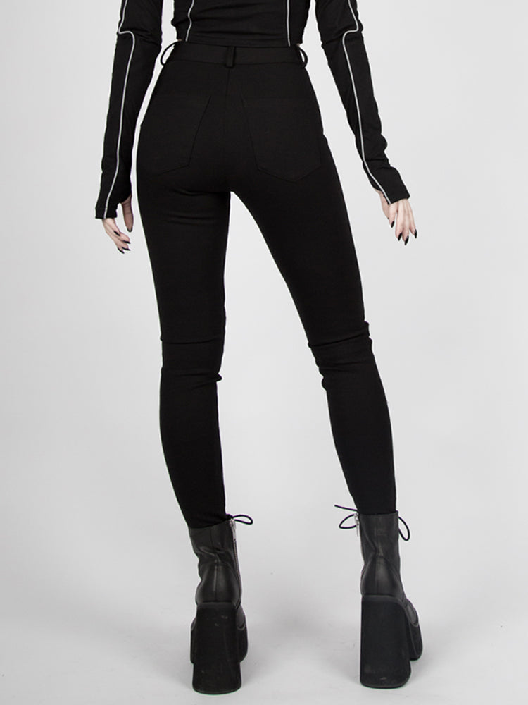 Hose High Reflective Bikecore Futuristische Taille Cyberpunk