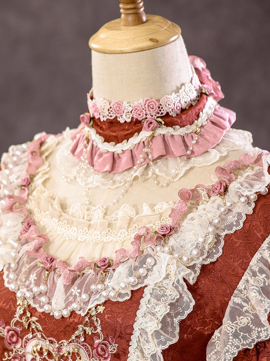 Rosa / Rot / Schwarz / Grün / Grau / Beige / Blau Choker