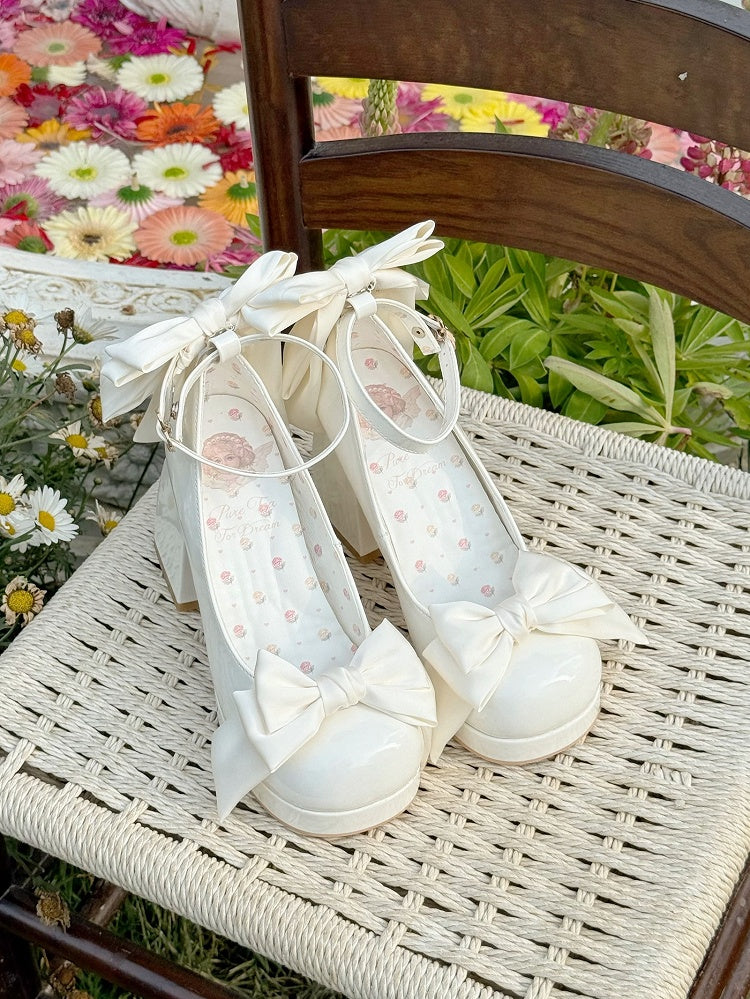 Sweet Toe Mary Bowknot White Janes Platform Details Lolita Round Shoes