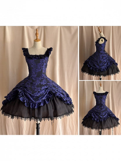 Purple Lace Trim JSK Gothic Lily - Miss Point
