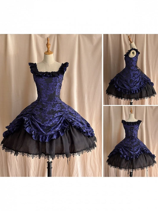 Purple Lace Trim JSK Gothic Lily - Miss Point