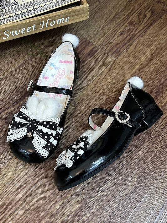 Sweet Bow at Black Top Mary Jane with Lolita Shoes