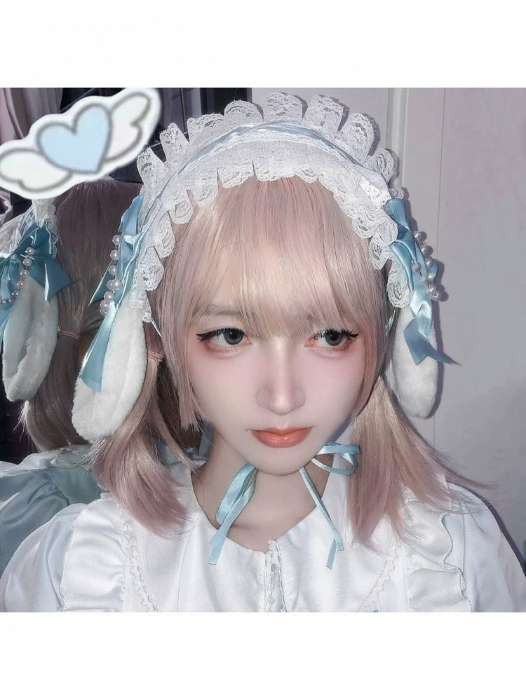 Lace Bead Chain Hairband with Rabbit Ear Design