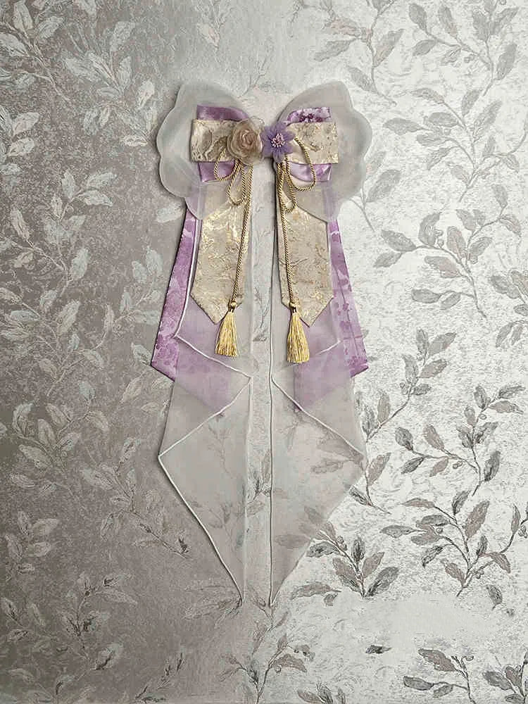 Lila Blau Kleid Accessoire Schleife Rosa Groß /