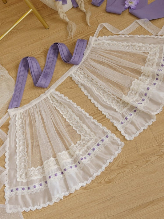 Weiße Tüllschürze