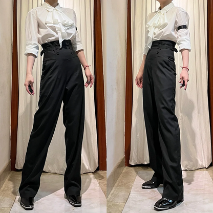 Black Corset Waist Fashion Belt Lolita Pants Ouji High