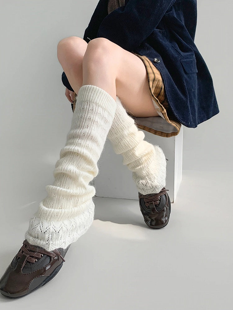Colors） Knit Ribbed Slouchy Warmers （6 Leg Stirrup