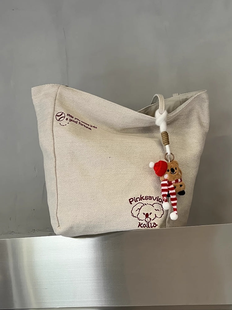 Koala Beige Schultertasche mit offener Oberseite