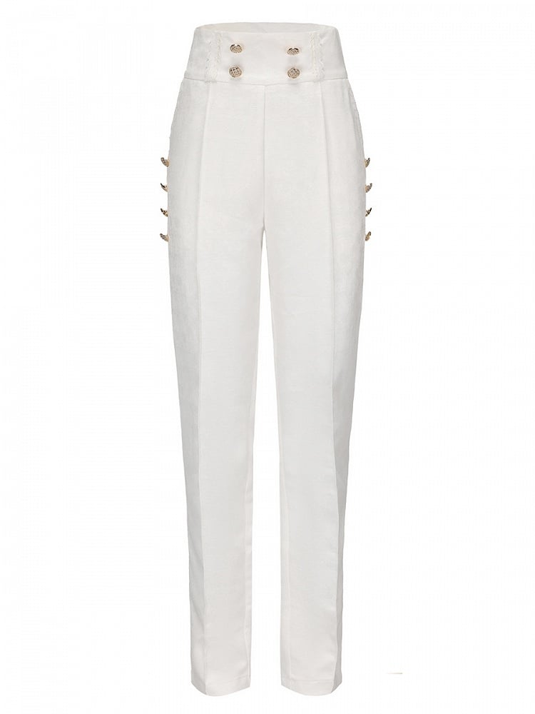 Taille Lolita Hose Ouji Stil Weiß Prinz Hohe