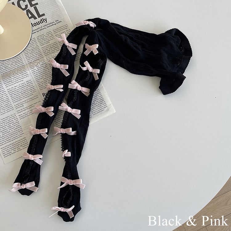 with Tights Cut-out Options Color 21 Design Bowknot Floral Pattern