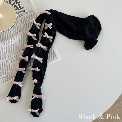 with Tights Cut-out Options Color 21 Design Bowknot Floral Pattern