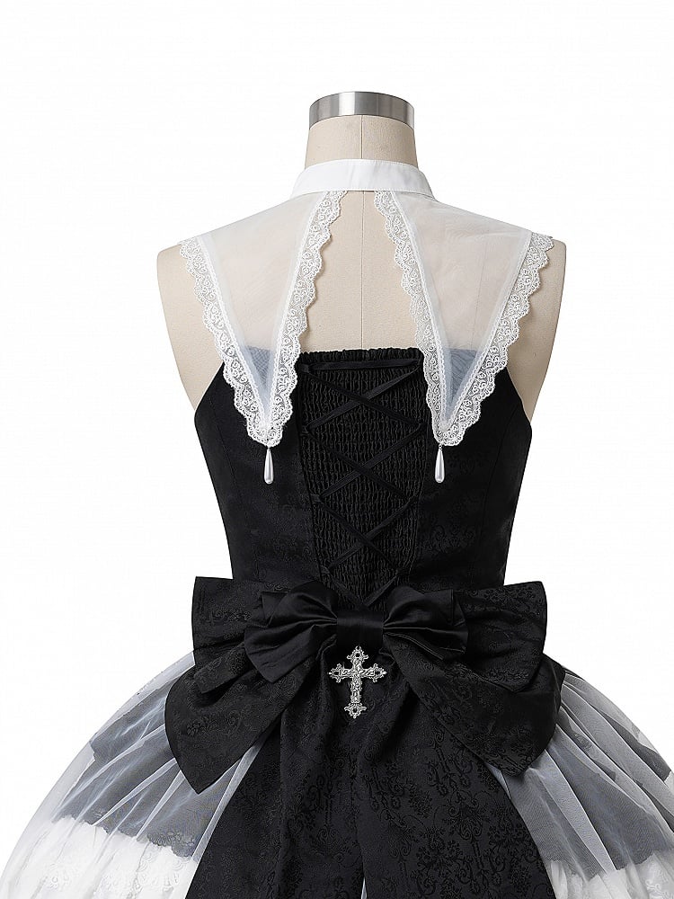 White Gothic Collar Pointed