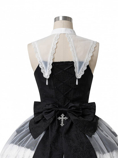White Gothic Collar Pointed