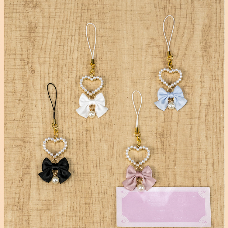 Blue Bow Beaded Sweetheart Jirai Kei Light Charm