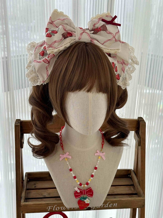 KC Strawberry Beige Bowknot Print