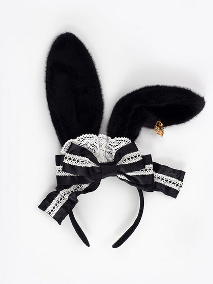 Alice in Wonderland Rabbit Ear KC and Necklace - Sheep Puff Atelier