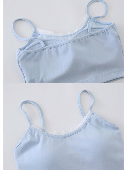 Cami with Lace Blue Trim Top