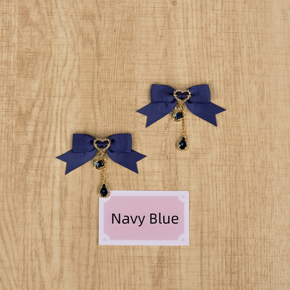 Star-Moon 5 Inspired Clips Rhinestone Bow Jirai Colors Kei Hair with Charms