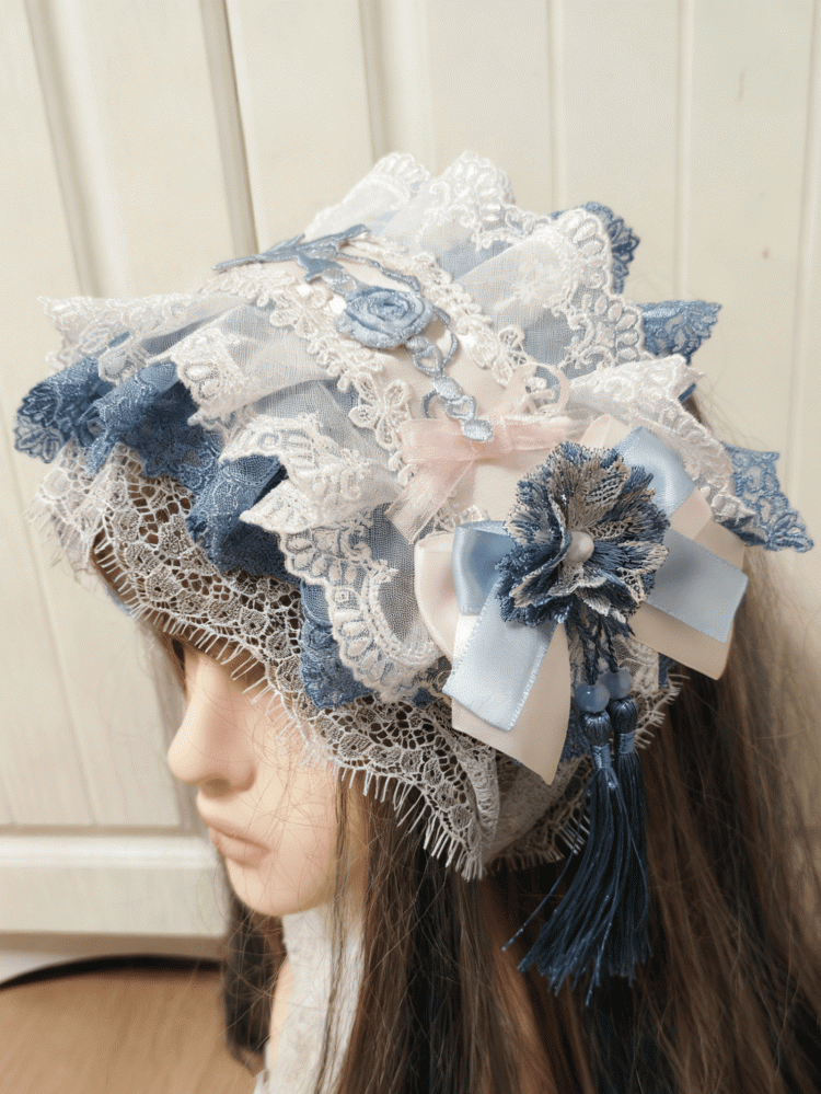 Lace 2 Color Hairband Tassel With Floral Lolita Bowknot Options