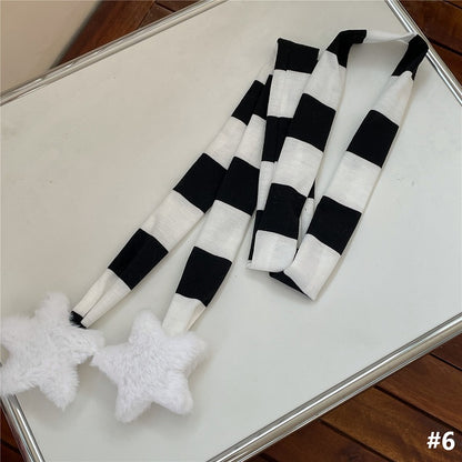 Scarf Decoration Options 7 Star Knit Striped Plush Color