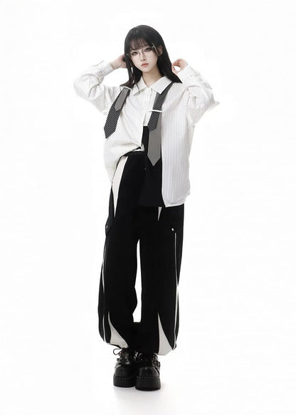 Schwarze Jogginghose mit elastischen Bündchen