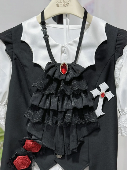 Krawatte Schwarzer Jabot