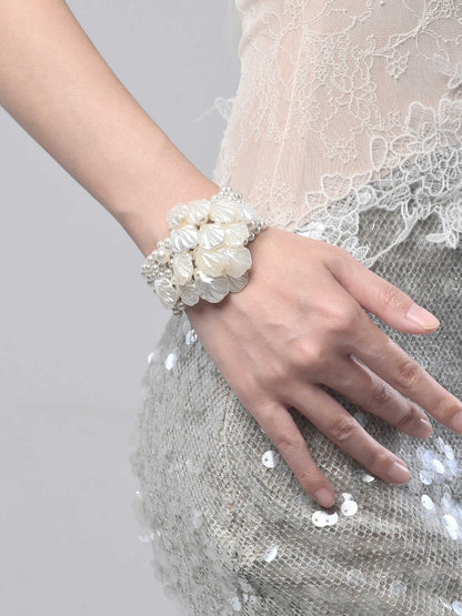 Artificial Pearls White Sea Bracelet Decorated Shells