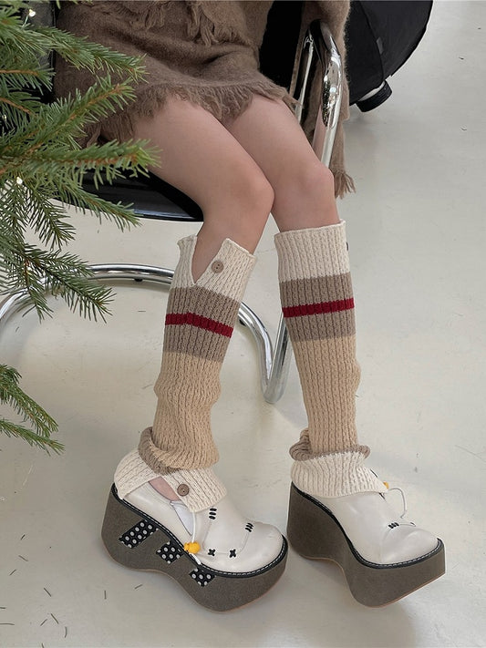 Color 2 Leg Knitted Options Warmers Buttons with