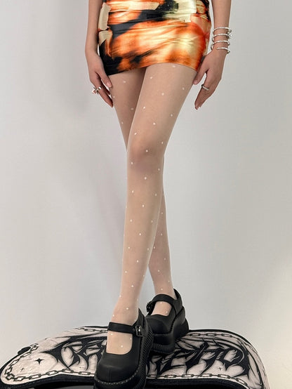 Tights Pattern Black/White Polka-dot