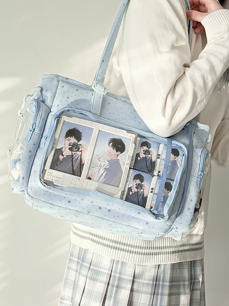 Star Light Otaku Dot Ita Bag Crossbody with Blue Style Side Pockets Design Sweet