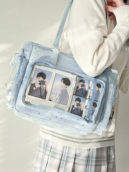 Star Light Otaku Dot Ita Bag Crossbody with Blue Style Side Pockets Design Sweet
