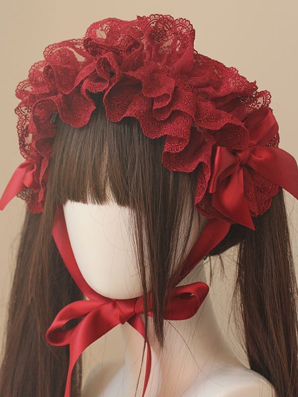 Bowknot Details Lace Trim Hairband