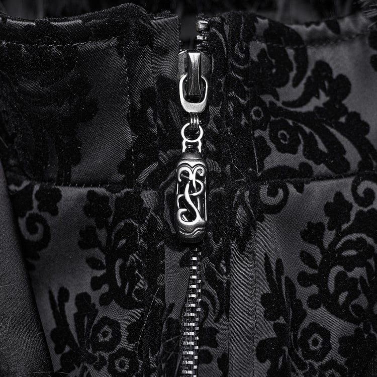Black Gothic Gorgeous Jacquard Coat
