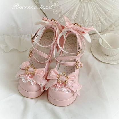 Lolita Patent Leather Unique Heel Pumps with Bow – Sweet Original Design