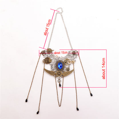 スチームパンク ギア クロック ウィング ネックレス