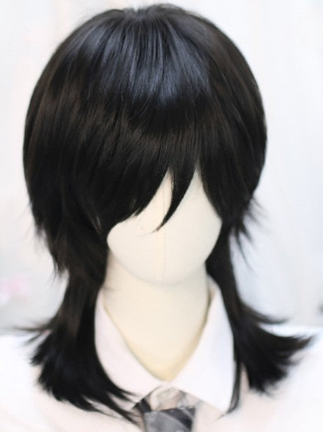 Perruque Ouji de 40 à 45 cm de longueur au-dessus de la poitrine, blanche/brune/noire, lisse
