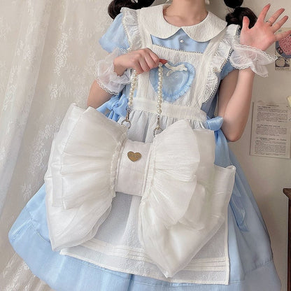White Big Backpack Size 3 Bow Options