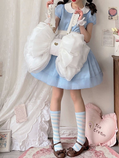 White Big Backpack Size 3 Bow Options