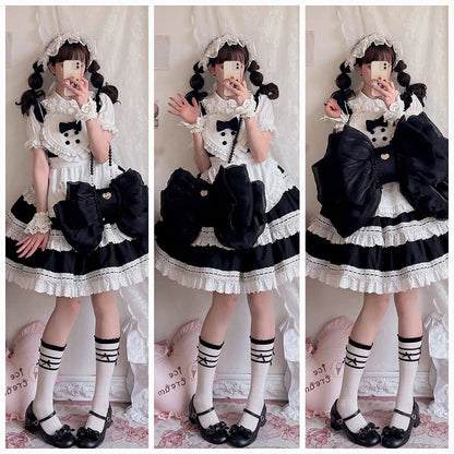 Color Black Bow Tulle Backpack Big Solid